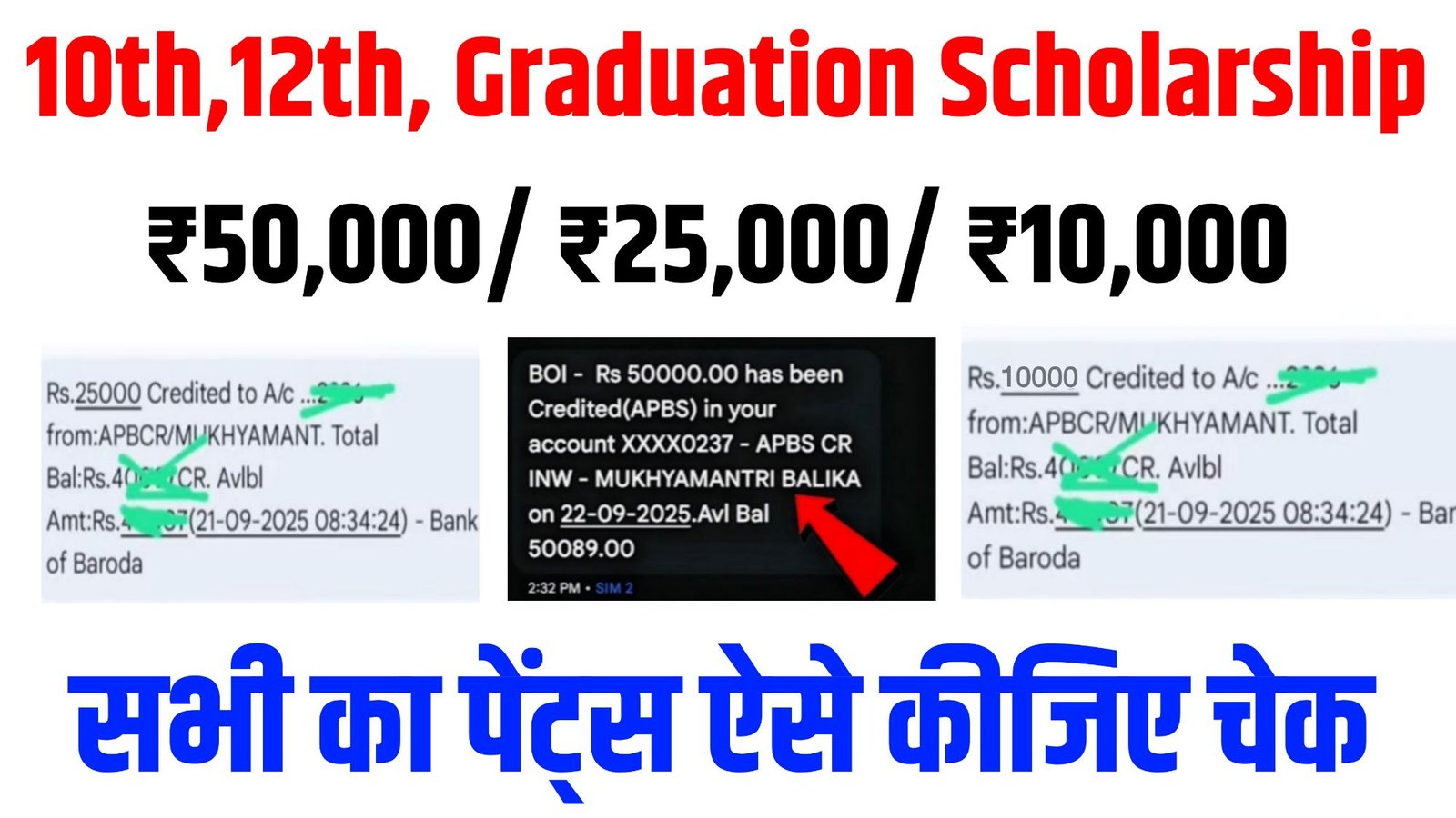 Matric / Inter / Graduation Scholarship 2025 Payment