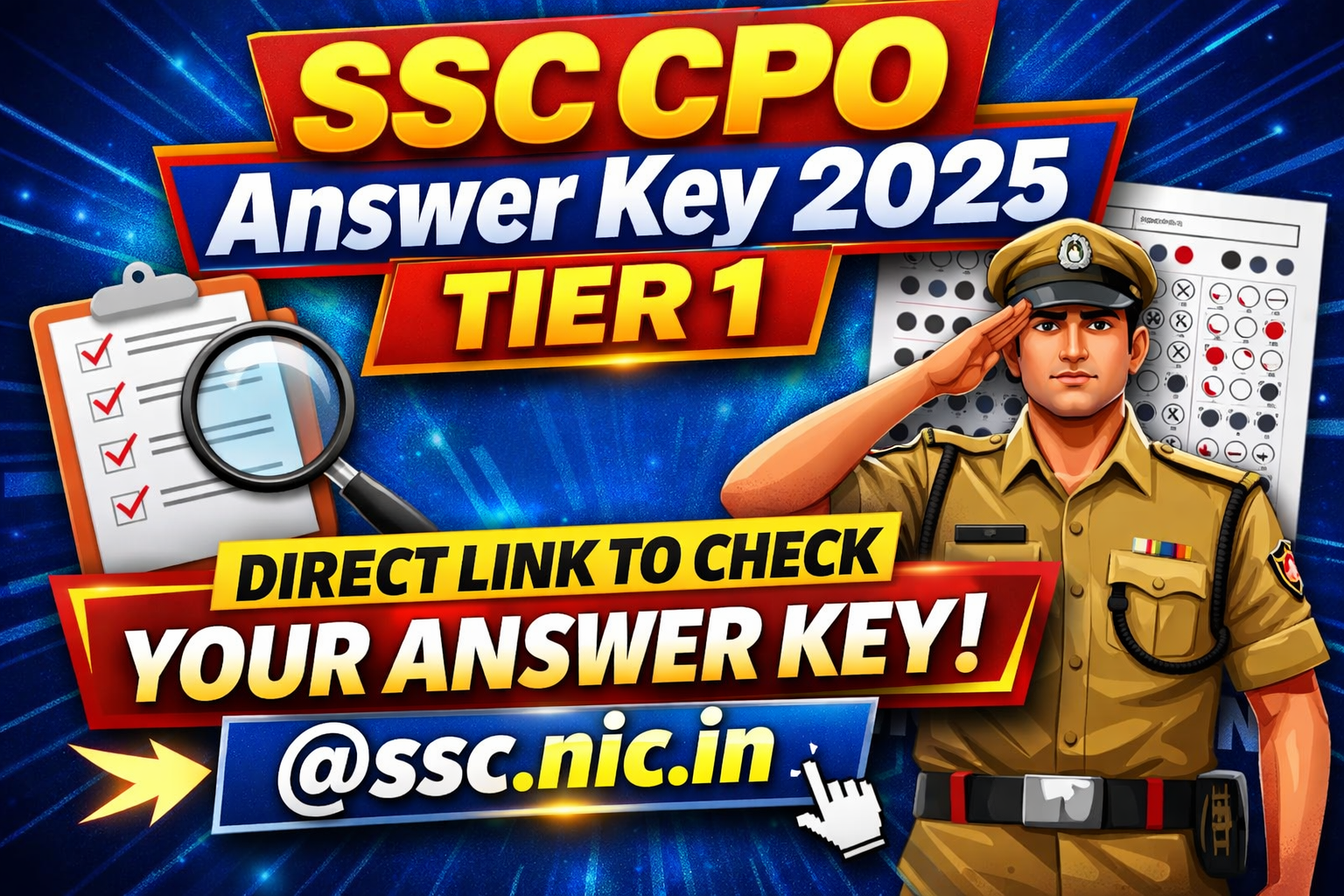 SSC CPO Answer Key 2025 Tier 1
